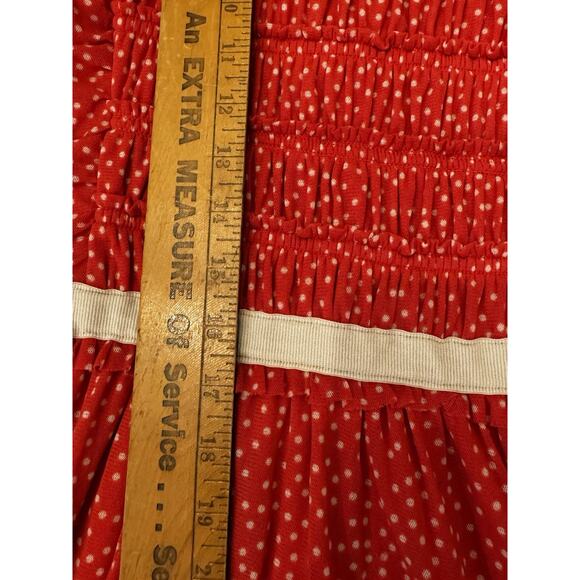 Women's Anthropolgie 9-H15 STCL Dress Red Cream Dot Sz M Beach Preppy Wedding - Picture 13 of 16